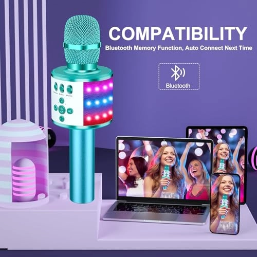 Karaoke Microphone Q78 - Bluetooth Disco Lights Echo Effect
