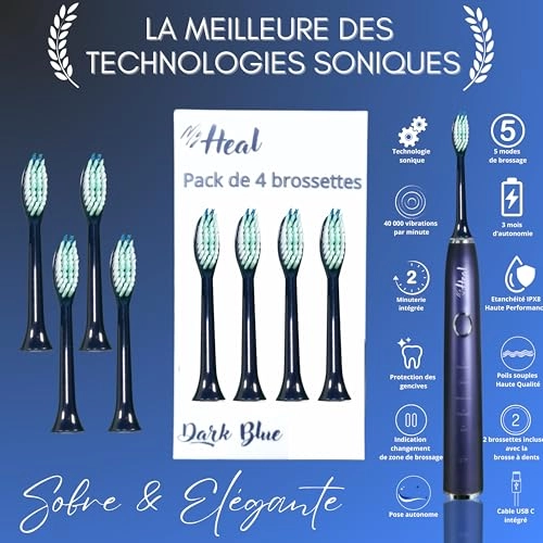 Replacement Brush Heads - Pack of 4 Blue Sonic