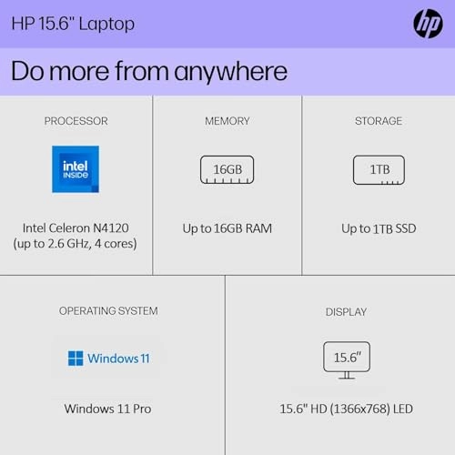 Laptop - 15.6'' 256GB 16GB 256GB Celeron