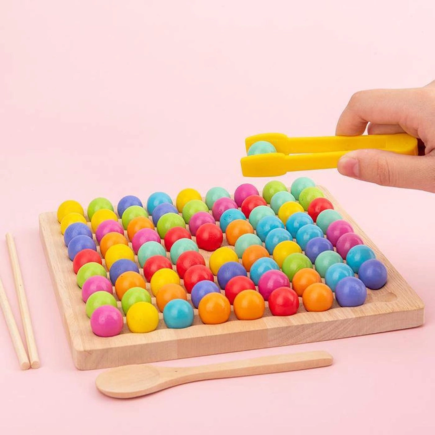 Peg Board Beads Game - 81 pieces
