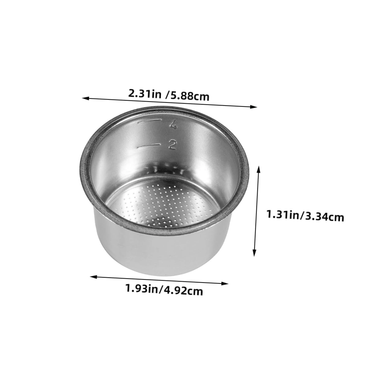 Espresso Dosing Cup - Stainless Steel Silver