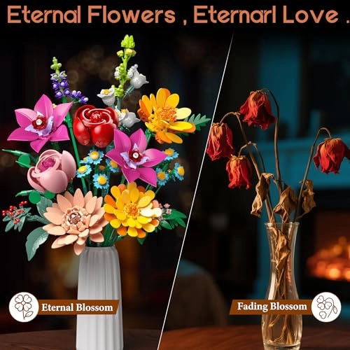 Flowers Bouquet Building Set - 887 Pcs