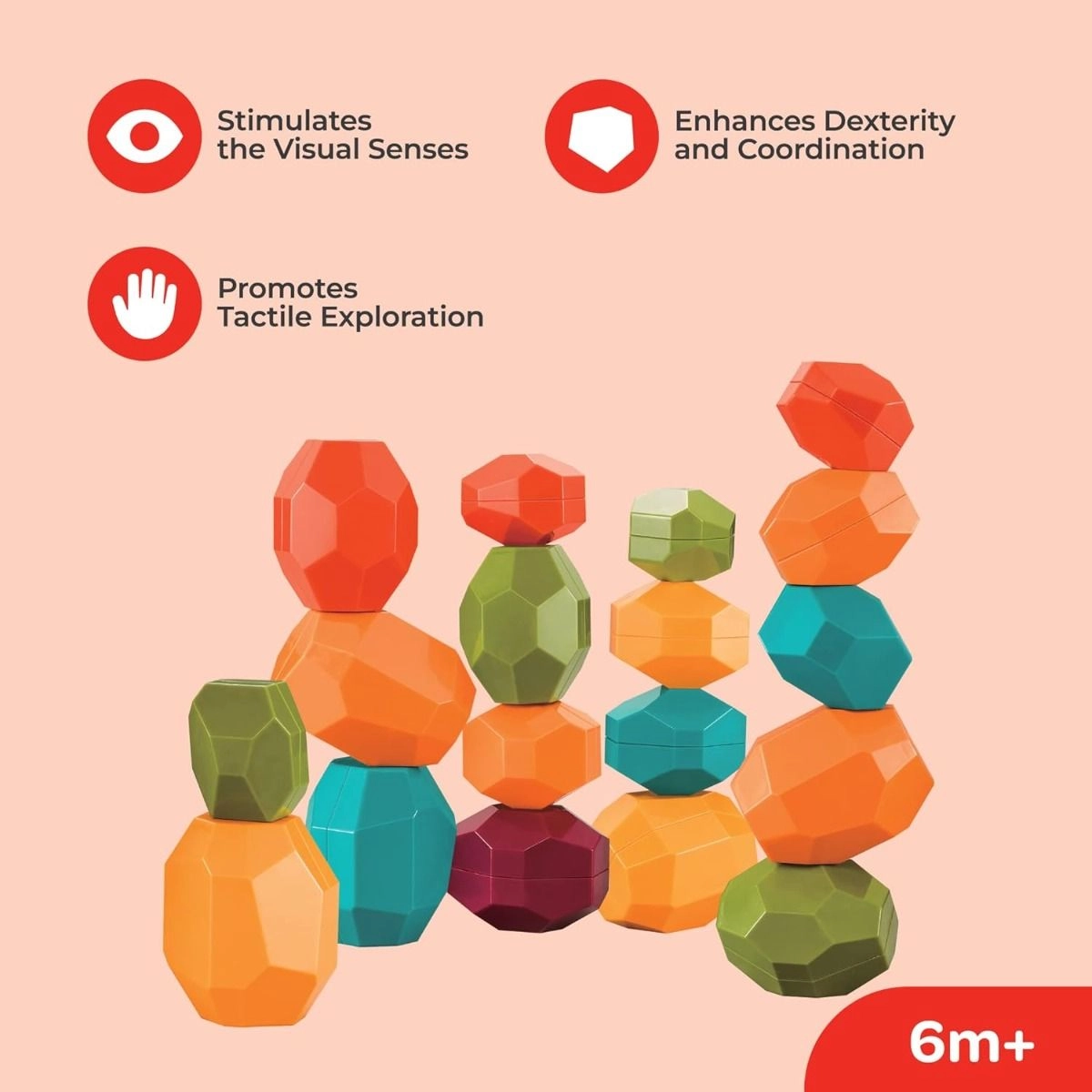 Rock & Stack Balancing Educational Sensory Toy - 1+ 12pcs