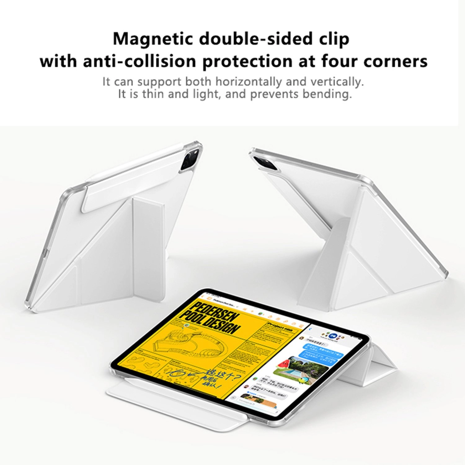Magnetic Flip Case with Stylus Holder for iPad Air 11-inch