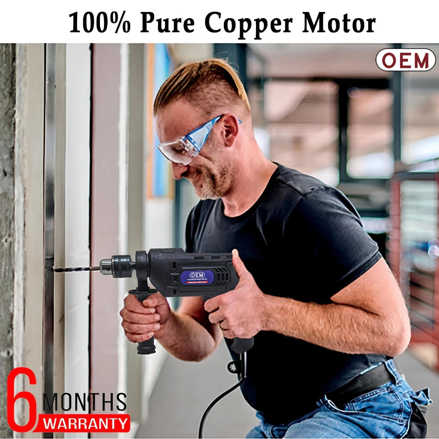 13mm Impact Drill - 500W + Screw driver + tester + Utility Life + combination Plier + 3m measuring tape + Mansory Drill + HSS drill + Screw Driver Bits + magnetic bit holder + As handle + Hammer + Adjustable Wrench + plugs and Screw