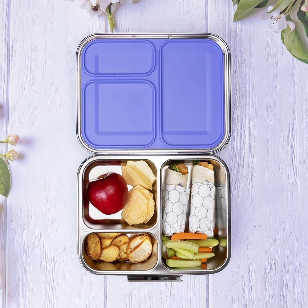 3 Compartment Bento Steel Lunch Box - 1750ml