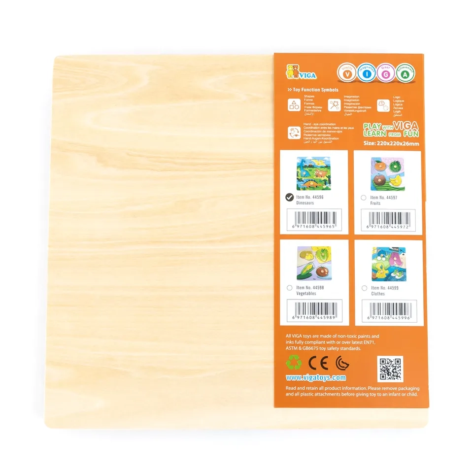 Wooden Knob Puzzle Dinosaurs - 3 +