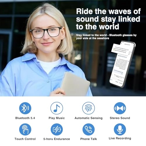 AI Translation Smart Glasses - Bluetooth 160 Languages