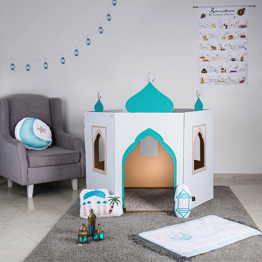 Theme Cardboard Playhouse - Mosque - Black - White 110 x 124.5 x 110 cm