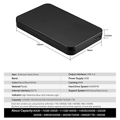 Portable External Hard Drive - 160GB 2.5-inch HDD
