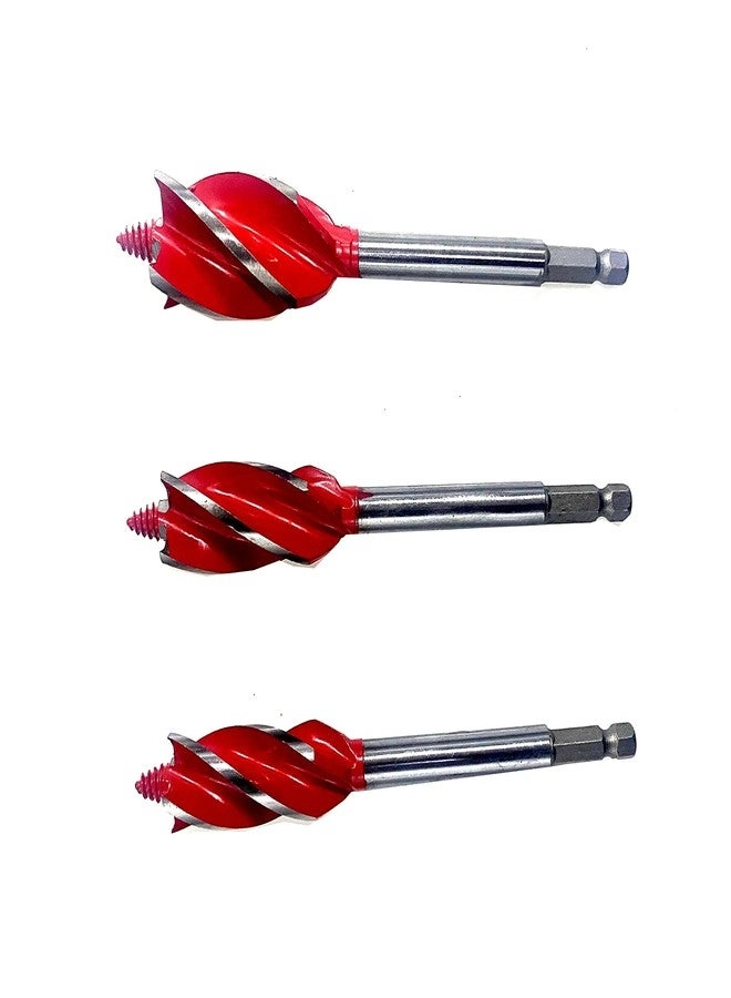 Four Slot Wood Drill Bit Set - 18mm 20mm 25mm