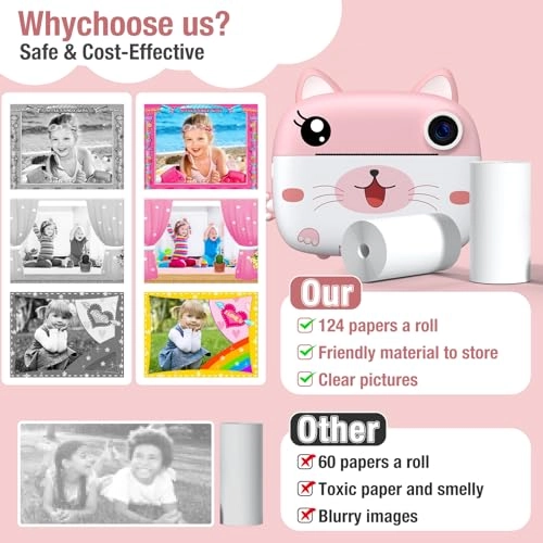 Instant Camera Refill Print Paper - 5 Rolls 56mm x 25mm