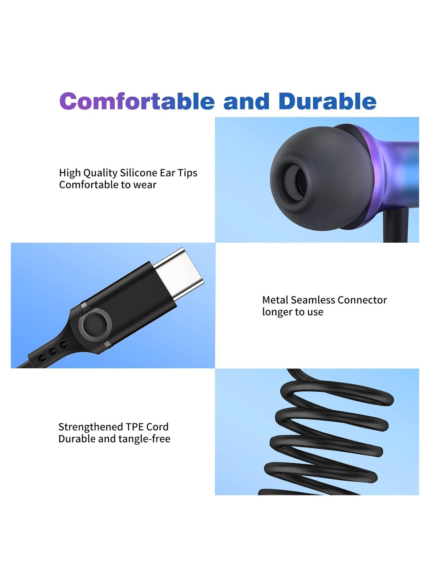 USB C Headphones Wired Earbud