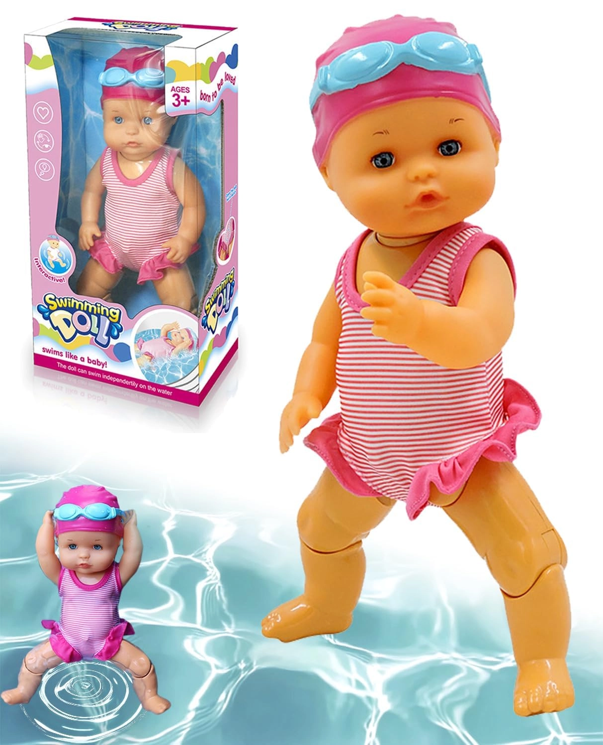 Le Vechtoo Swimming Baby Doll - Waterproof Floating Pink