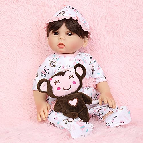 Full Glue Simulation Doll - 18 Inches Silicone Vinyl Baby Monkey Costume