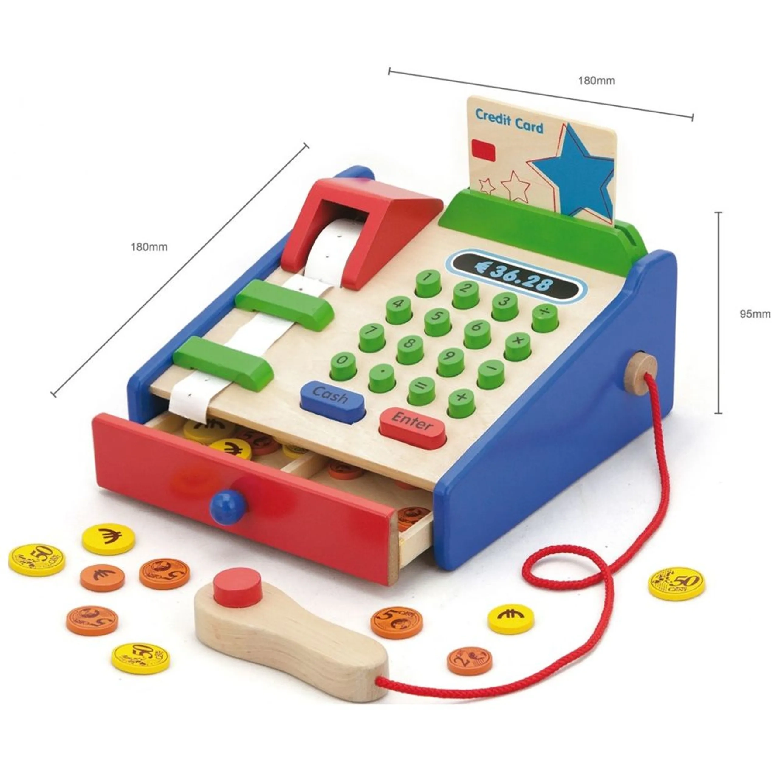 Personalized Wooden Cash Register - 40 coins (PRS-PCG-59692)