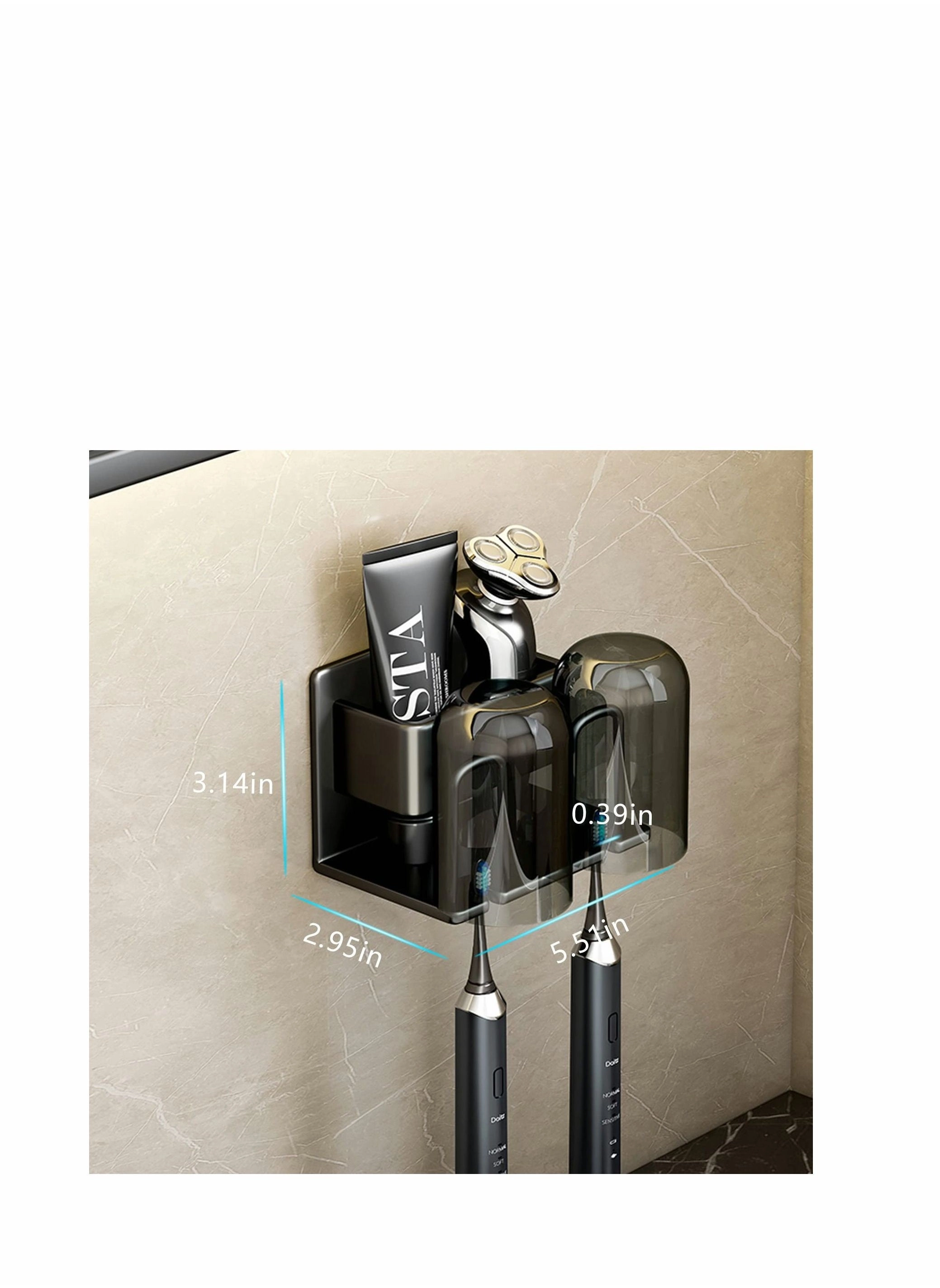 Wall Mount Toothbrush Holder - 3 Slots Wallmount / Countertop