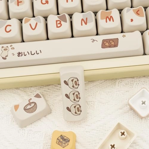 PBT Keycaps - Cute Cat Kawaii Mao Profile 142 Keys