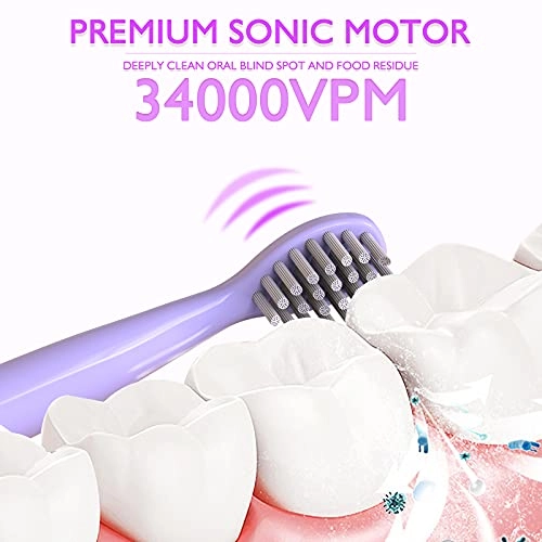 Kids Sonic Electric Toothbrush - Green+8 Heads 2 Min Timer