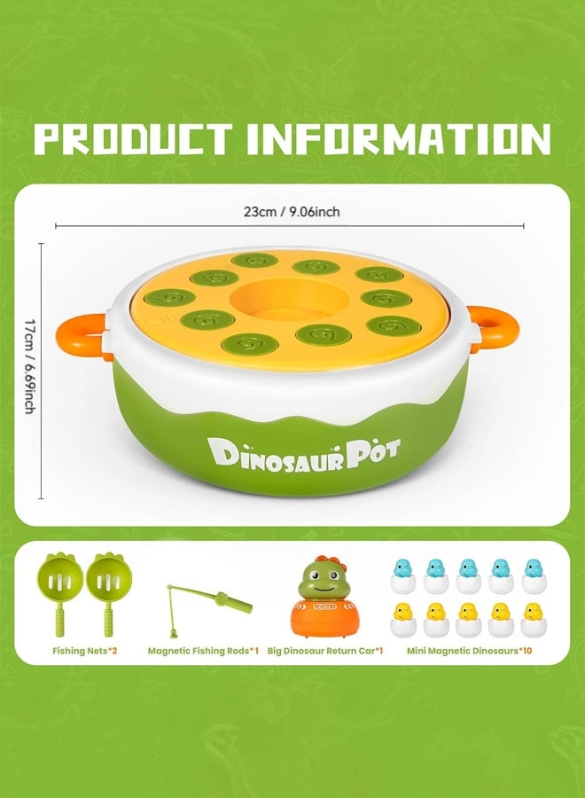 Dinosaur Magnetic Fishing and Bowling Game Set - 3+ Years