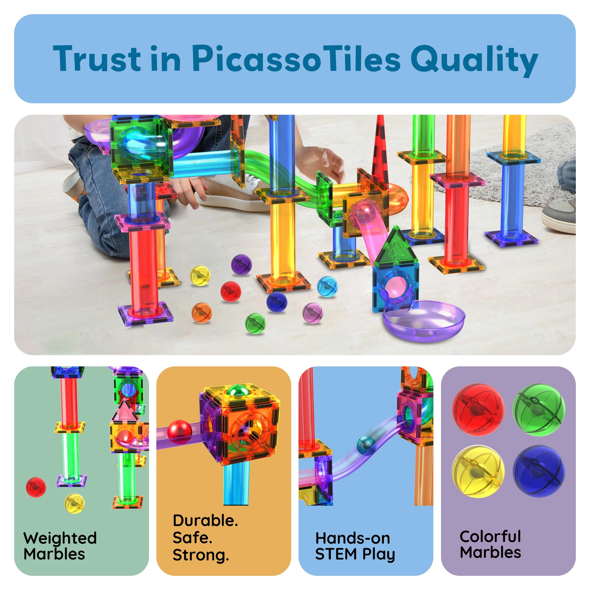 Marbles for Magnetic Block Tiles - 8pcs