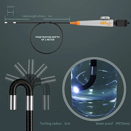Articulating Borescope - 8.5mm 1080P 4.3" IPS