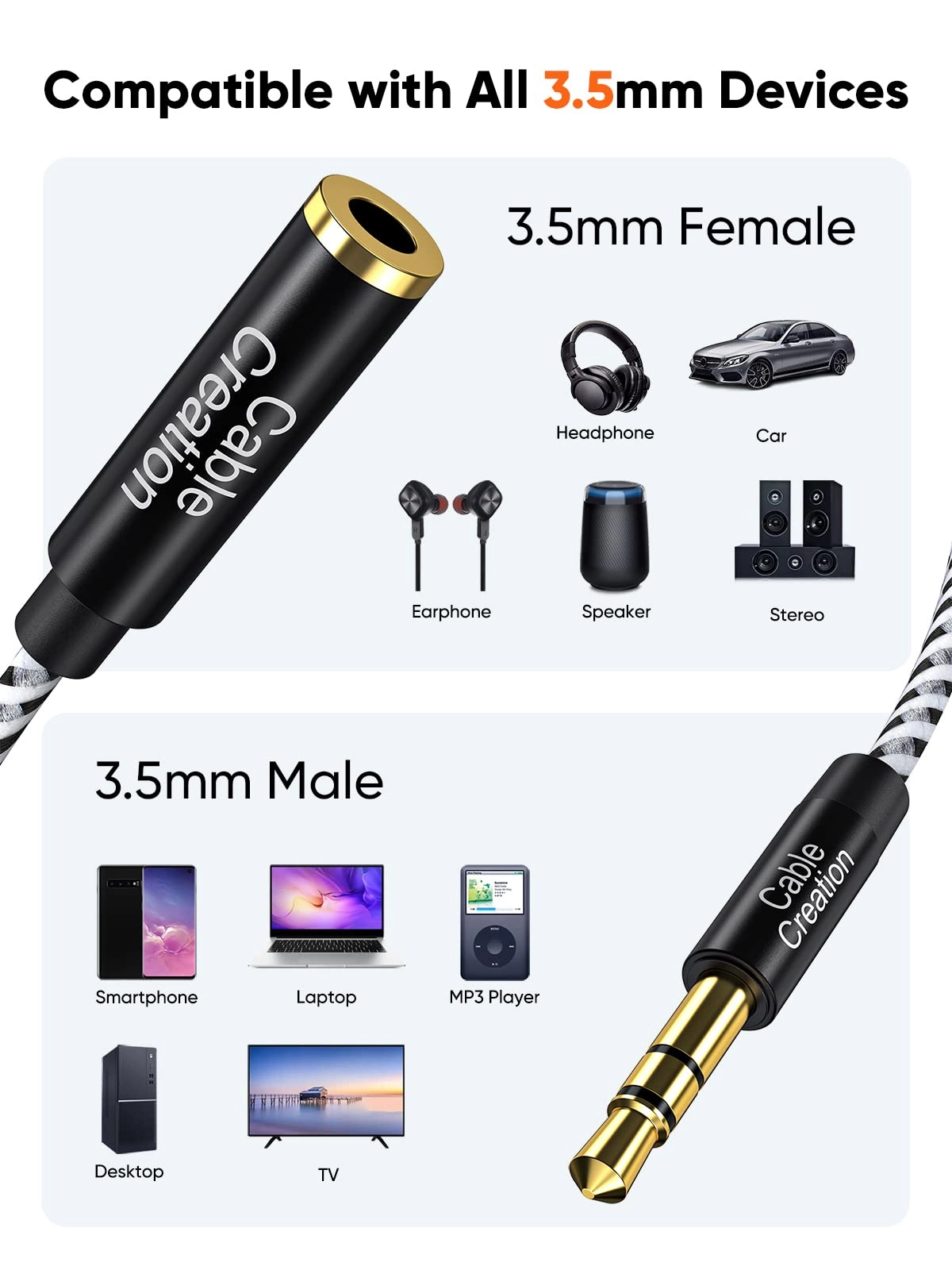 Headphone Extension Cable for Universal - 3.5mm Male to Female Stereo 15 Feet