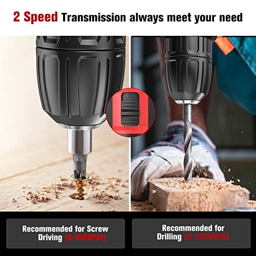 Cordless Drill Set - 2000mAh 21V