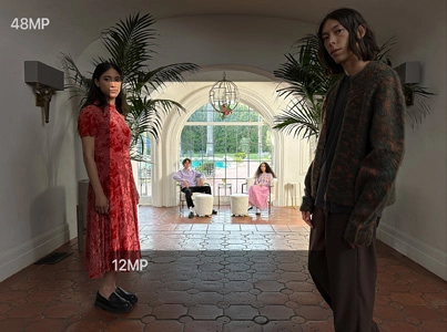 The new Pro camera system adds a 2x optical-quality Telephoto to its zoom range, putting tons of framing flexibility in your pocket. Up your frame game.