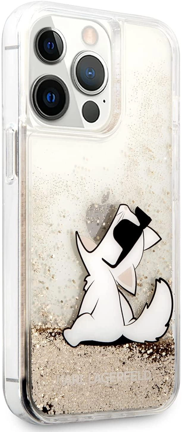 Karl Lagerfeld Liquid Glitter Case Choupette Back Case for Iphone 13 Pro Max