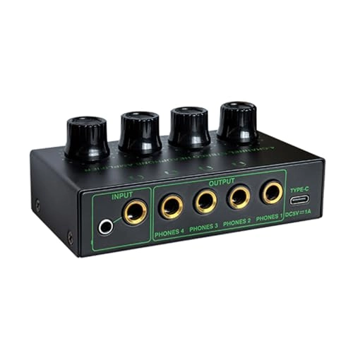 4 Channel Headphone Amplifier - Portable Knob Control Low Noise Output
