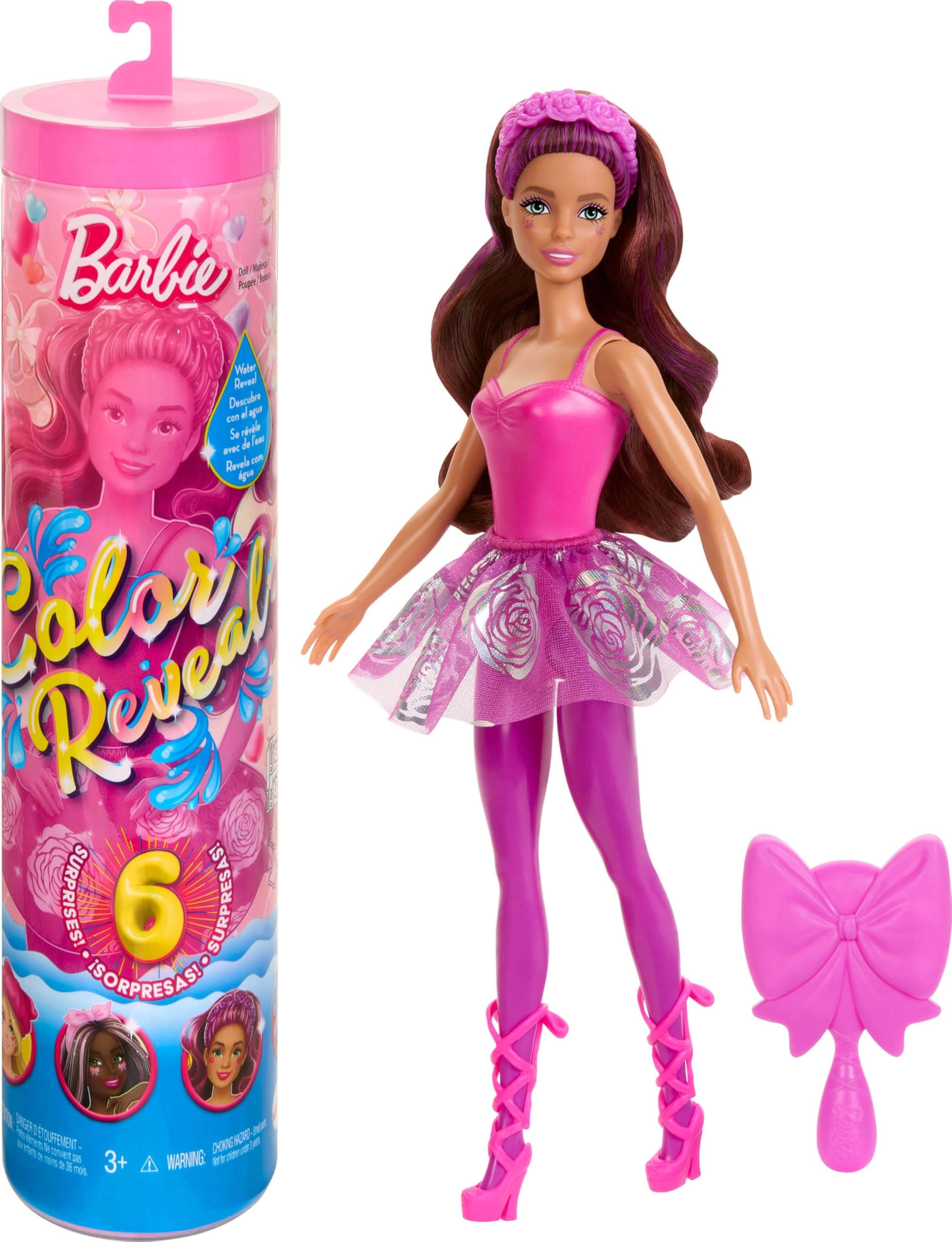 Barbie Color Reveal Ballerina - 6 Surprises Color Change Ages 3+