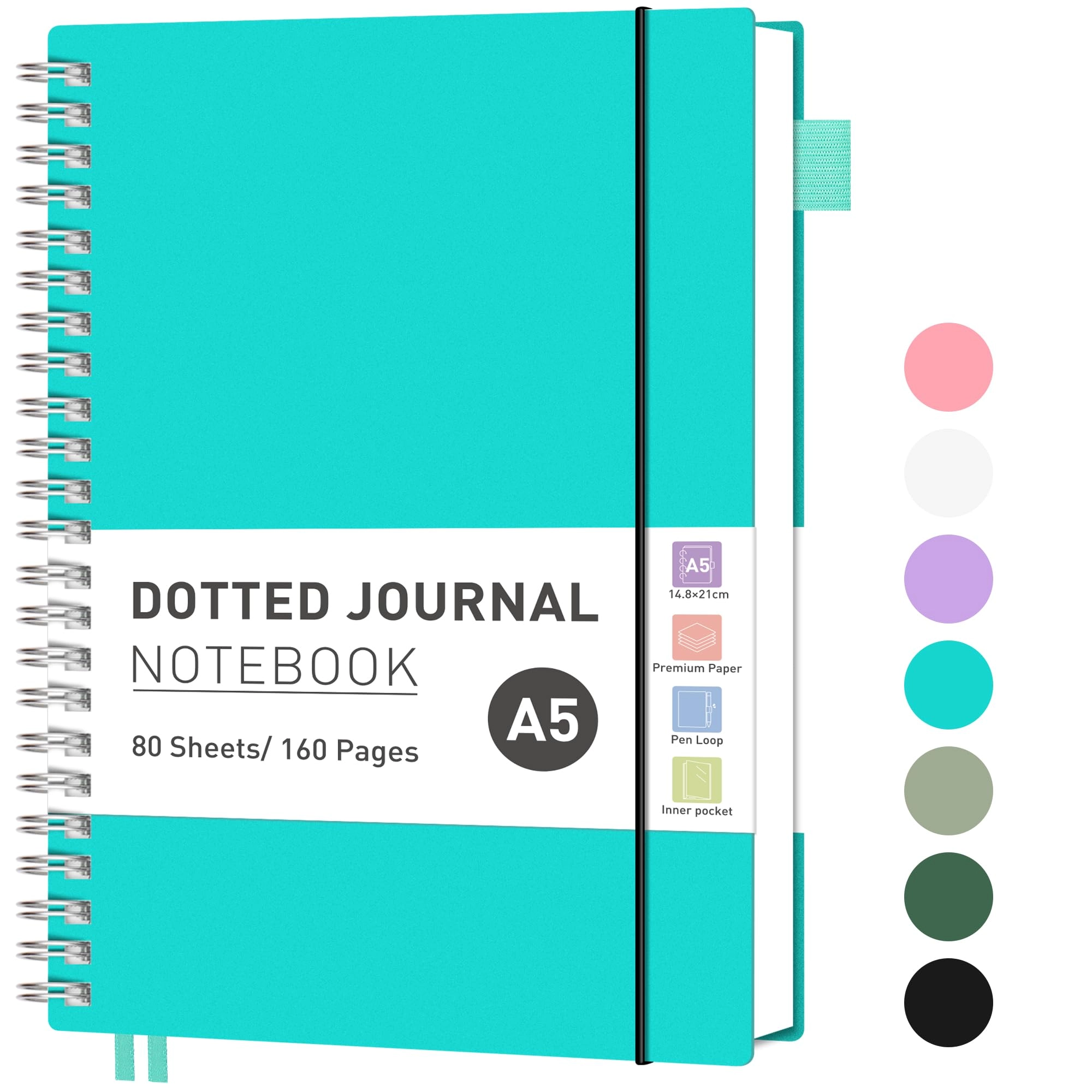 Bullet Dot Journals A5 Spiral - Dotted 80 Sheets