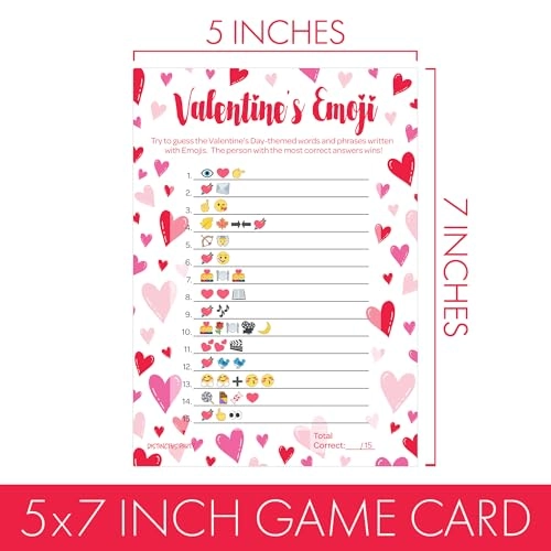 Valentine's Day Party Emoji Game - 25 Players