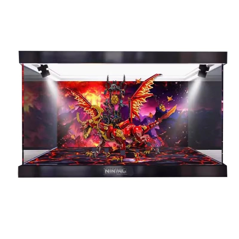 HCAEIOFJ Clear Acrylic Display Case - 71822 Background+top Light