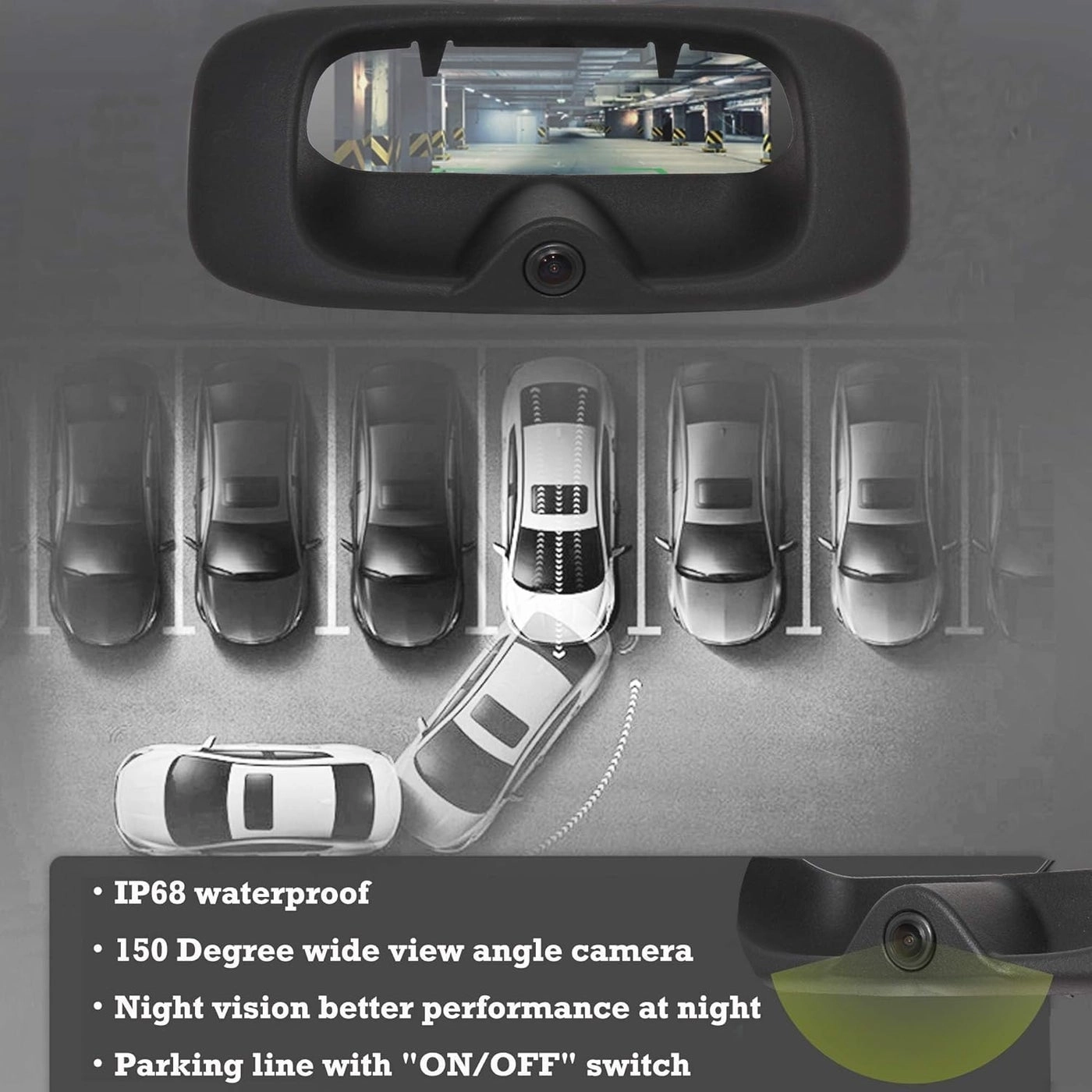 Tailgate Handle Backup Camera - Night vision 728 x 582