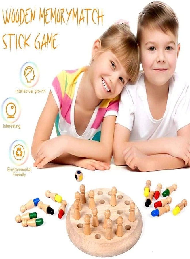 Wooden Memory Match Stick Chess Game - Parent-Child Interaction Age 3 and Up Pack