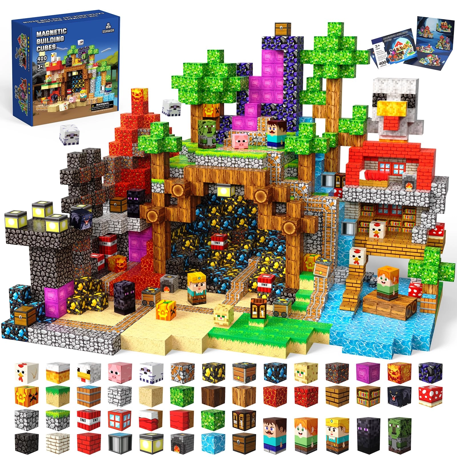 SSAWER Magnetic Blocks - 400pcs