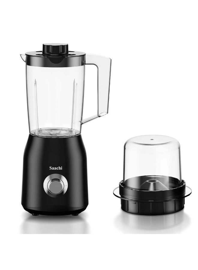 Saachi 2 in 1 Blender/Grinder - Quiet Motor Stainless Steel Blades Multiple Speeds