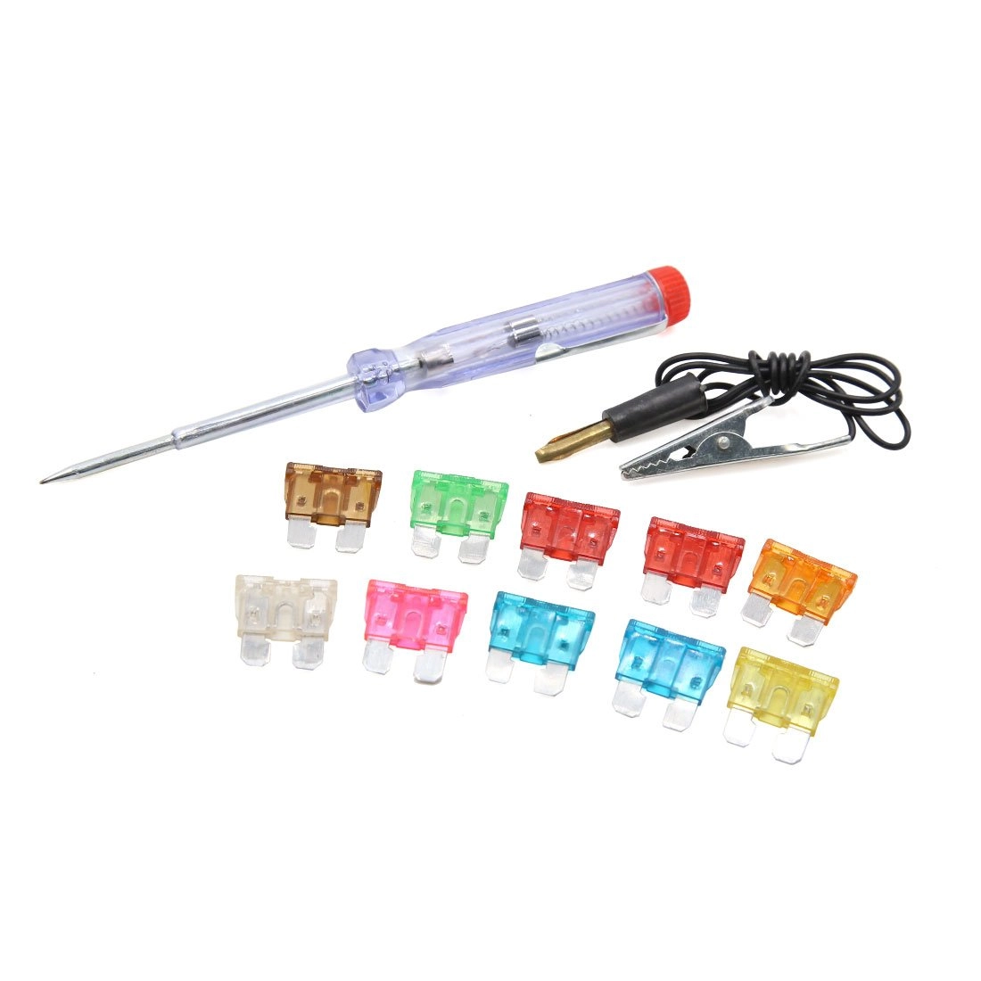 Ruilogod Voltage Probe Pen Tester - 3A 5A 10A 15A 20A 25A 30A 75A alligator clip