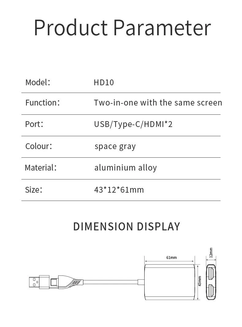 Display Adapter - USB 3.0/Type-C 1080P