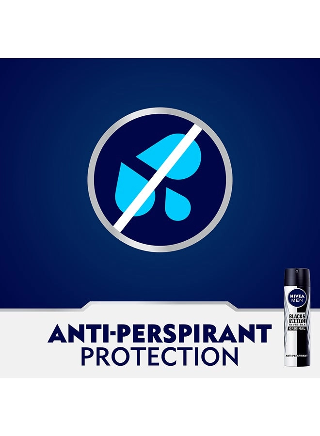Black And White Invisible Original Antiperspirant - 150ml x 3