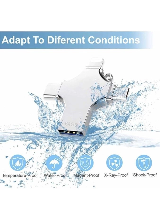 USB Flash Drive - USB-A USB-C Micro-USB Lightning 64GB