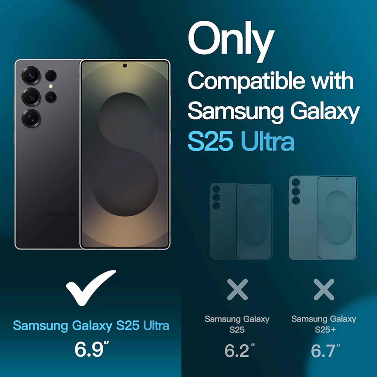 Clear Tempered Glass Screen Protector for Samsung Galaxy S25 Ultra