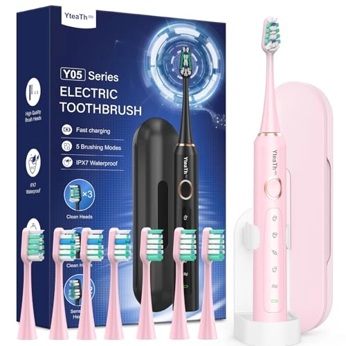 Y05U - 8 Toothbrush Heads 90 Days Battery Life 5 Brushing Modes