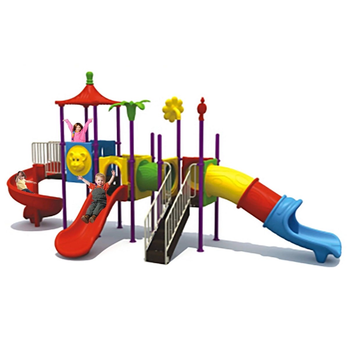 Kids Playground Climbers Swings N Slide - 3+ Multi Colour