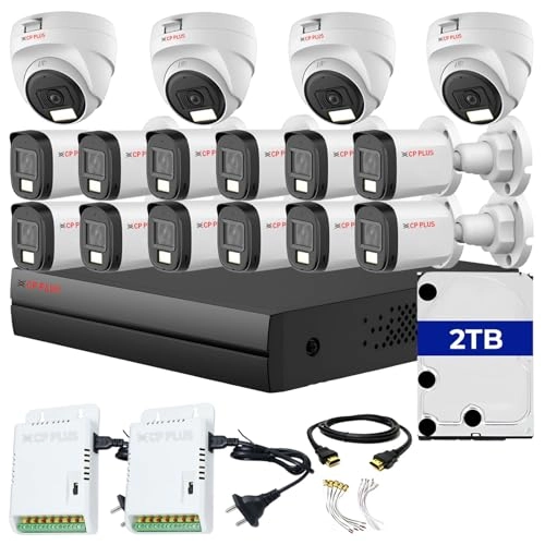 Turbo HD DVR - 16 channels + Outdoor CCTV Camera + Indoor CCTV Camera + 8 Channel Power Supply + Hard Drive - 2 TB