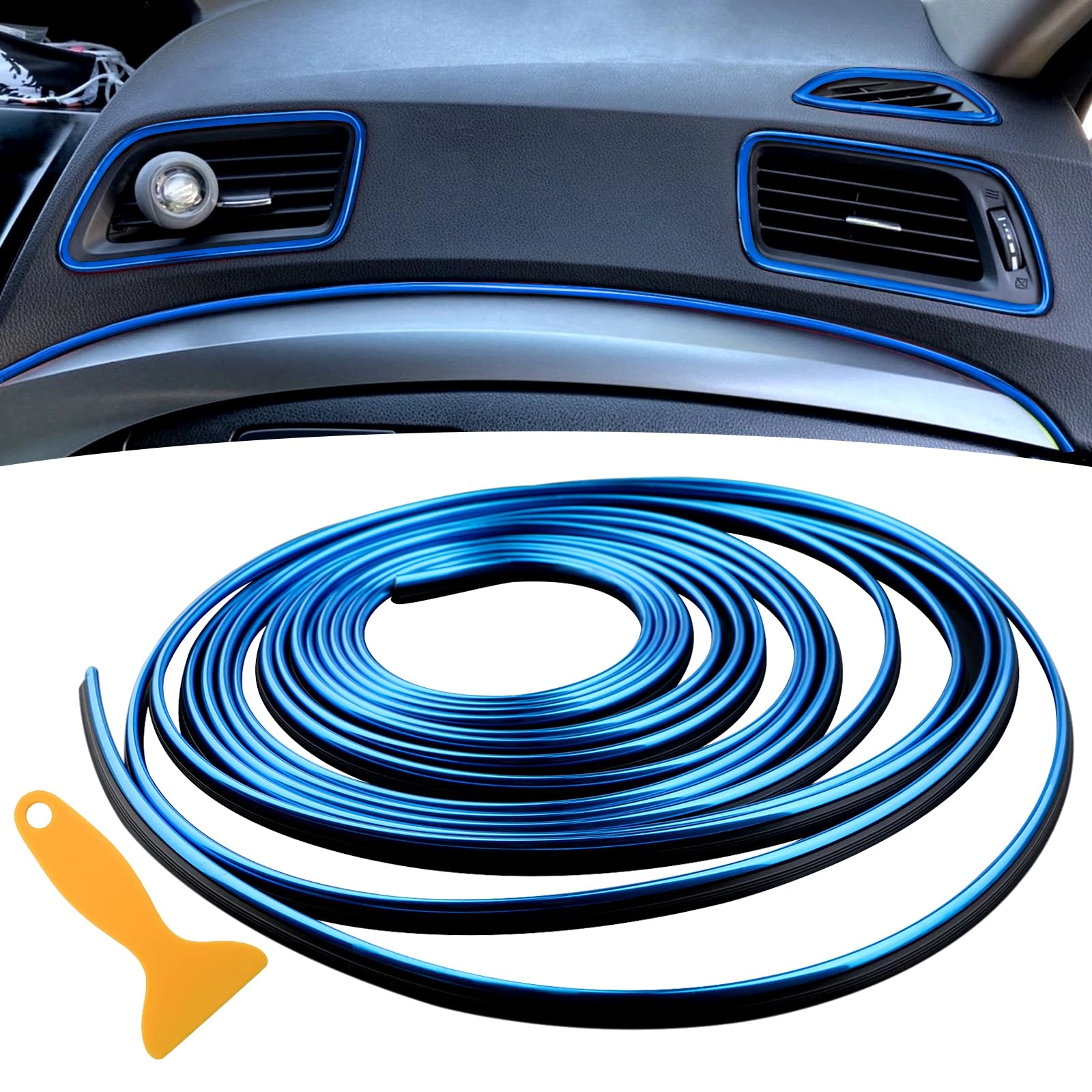 Wittyware Car Interior Trim Strips - 32.8ft 10M 2PCS Blue