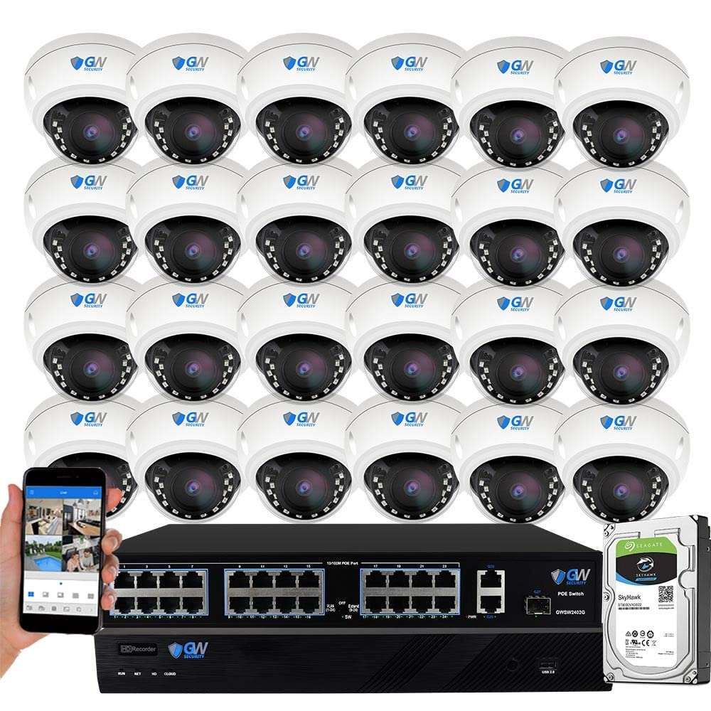 GW Security GW4232NS - 32 Channel 8TB + GW8036MIC - 8MP 4K Microphone + GWSW2402G - 24 Ports PoE + GWCAT60 - 60FT CAT5E + GWCAT100 - 100FT CAT5E