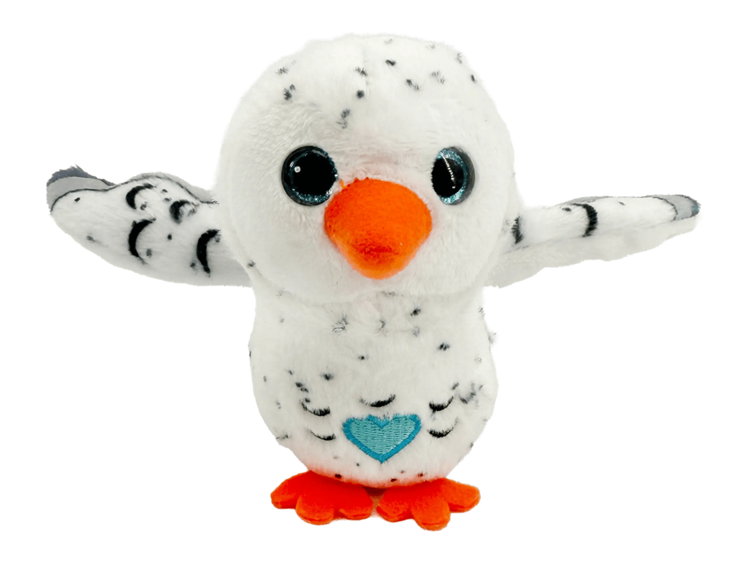 Happy Yappers White Owl Plush Toy - lifelike bird sounds